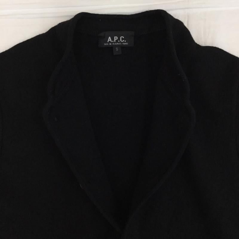 アーペーセー A.P.C. カーディガン 長袖 S 無地 黒 / ブラック /  メンズ USED 古着 中古 10140072