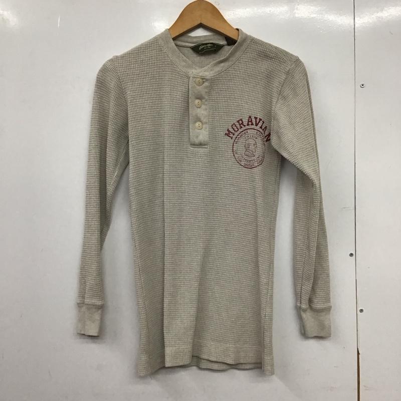 エディーバウアー Eddie Bauer カットソー 長袖 長袖カットソー ワッフルカットソー ヘンリーネック S ロゴ、文字 灰 / グレー /  メンズ USED 古着 中古 10148777