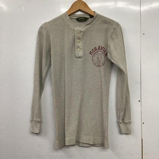 エディーバウアー Eddie Bauer カットソー 長袖 長袖カットソー ワッフルカットソー ヘンリーネック S ロゴ、文字 灰 / グレー /  メンズ USED 古着 中古 10148777