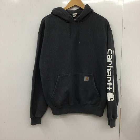 カーハート Carhartt パーカー 長袖 長袖パーカー プルオーバーパーカー スウェット L ロゴ、文字 灰 / グレー /  メンズ USED 古着 中古 10132188