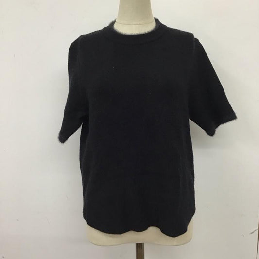 ザラ ZARA ニット、セーター 半袖 半袖ニットカットソー クルーネックカットソー 半袖セーター M 無地 黒 / ブラック /  レディース USED 古着 中古 10115984