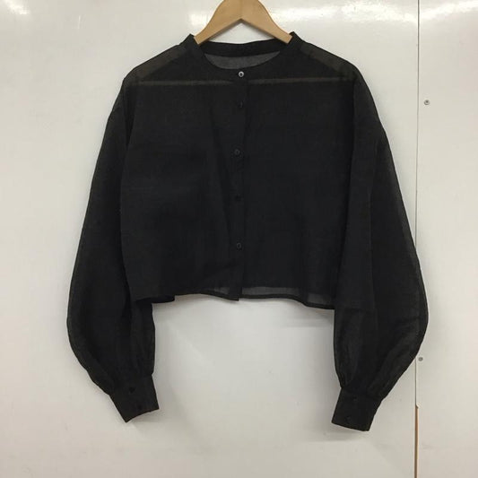 アルシーヴ archives シャツ、ブラウス 長袖 シアーシャツ ショート丈 無地 黒 / ブラック /  レディース USED 古着 中古 10133884