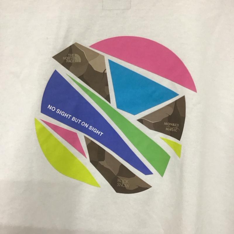 ザノースフェイス THE NORTH FACE Tシャツ 半袖 NTW32444 モンキーマジック Tシャツ S/S TNF Monkey Magic Tee L ロゴ、文字 X プリント 白 / ホワイト /  レディース USED 古着 中古 10137017