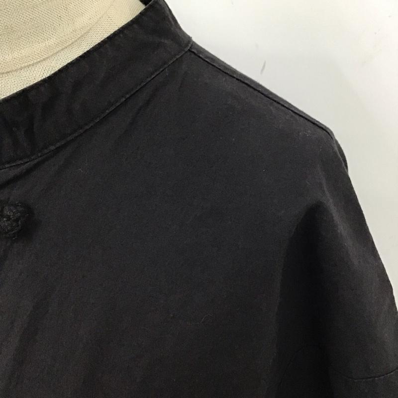 メルロー merlot ワンピース ロングスカート チャイナボタン 半袖 無地 黒 / ブラック /  レディース USED 古着 中古 10118357