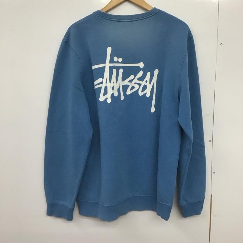 ステューシー STUSSY トレーナー 長袖 長袖トレーナー スウェット クルーネック プルオーバー M ロゴ、文字 青 / ブルー /  メンズ USED 古着 中古 10147753