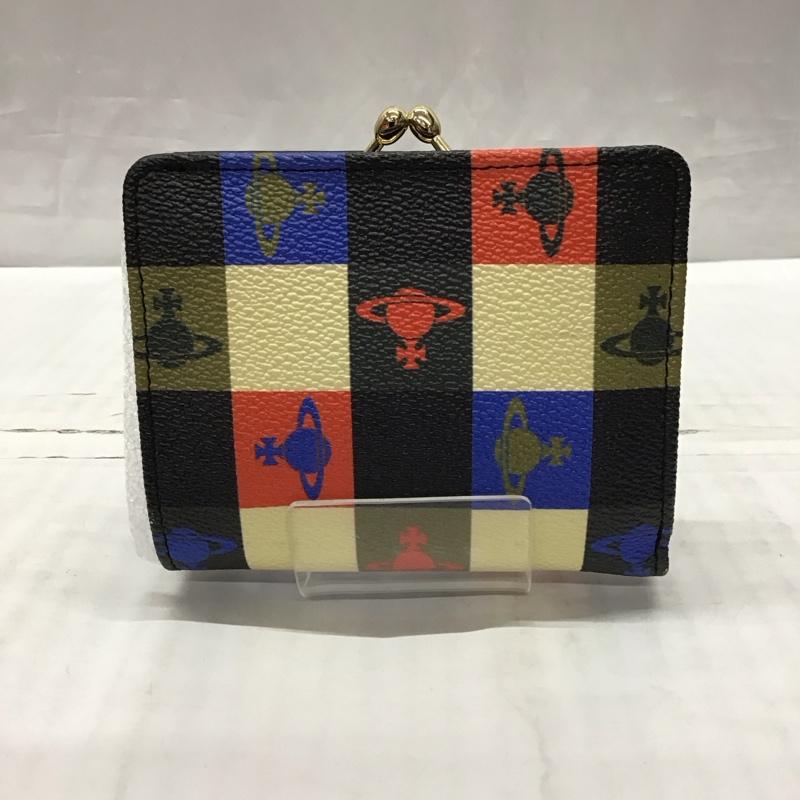 ヴィヴィアンウエストウッド Vivienne Westwood 財布 二つ折り がま口 オーブ 箱有 チェック マルチカラー / マルチカラー /  レディース USED 古着 中古 10120899