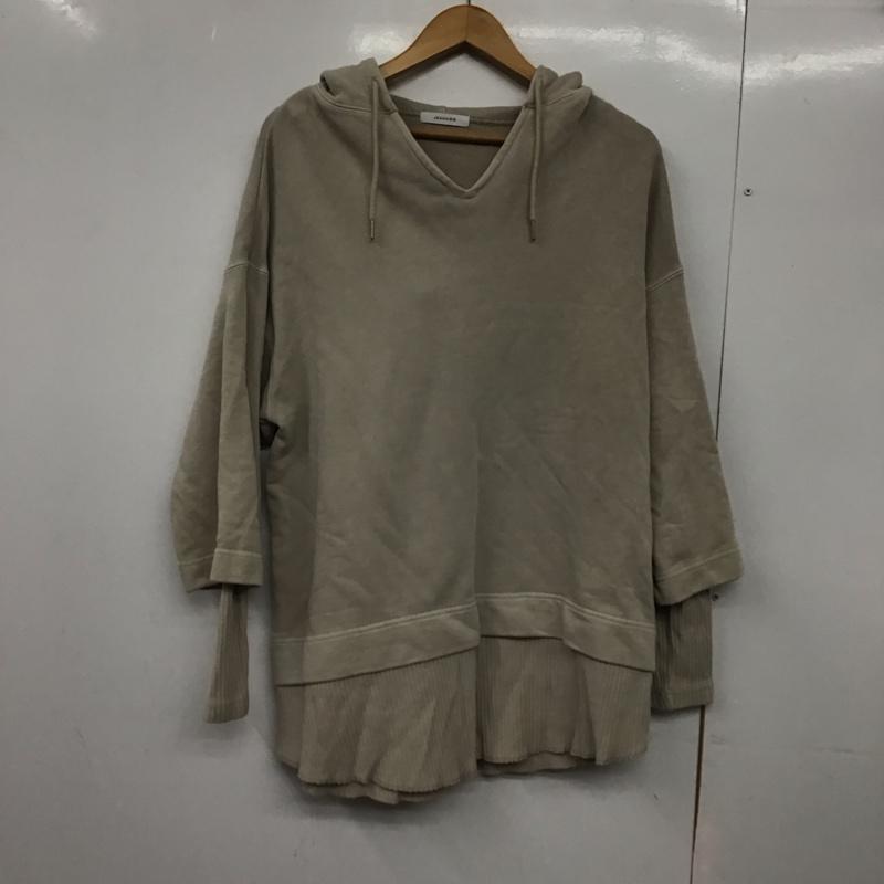 ジーナシス JEANASIS パーカー 長袖 JS063320CF レイヤードBIGフーディー FREE 無地 ベージュ / ベージュ /  レディース USED 古着 中古 10146637
