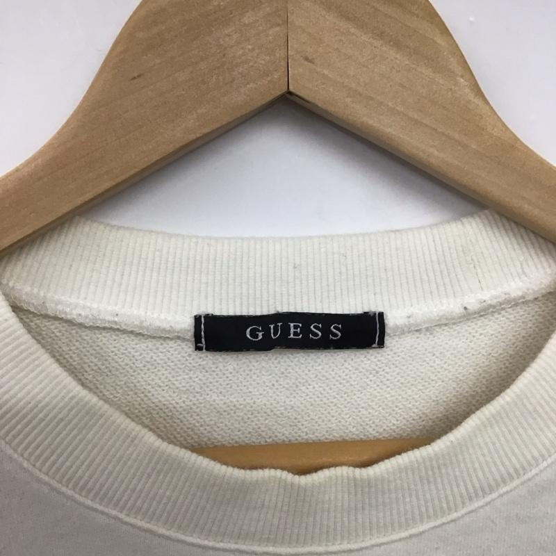 ゲス Guess トレーナー 長袖 長袖トレーナー スウェット クルーネック プルオーバー M ロゴ、文字 アイボリー / アイボリー /  メンズ USED 古着 中古 10147325