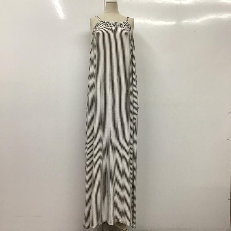 ザラコレクション ZARA COLLECTION ワンピース ロングスカート ノースリーブロングワンピース フレアスカートワンピース ストライプスカート M ストライプ 白 / ホワイト / X 黒 / ブラック /  レディース USED 古着 中古 10113708