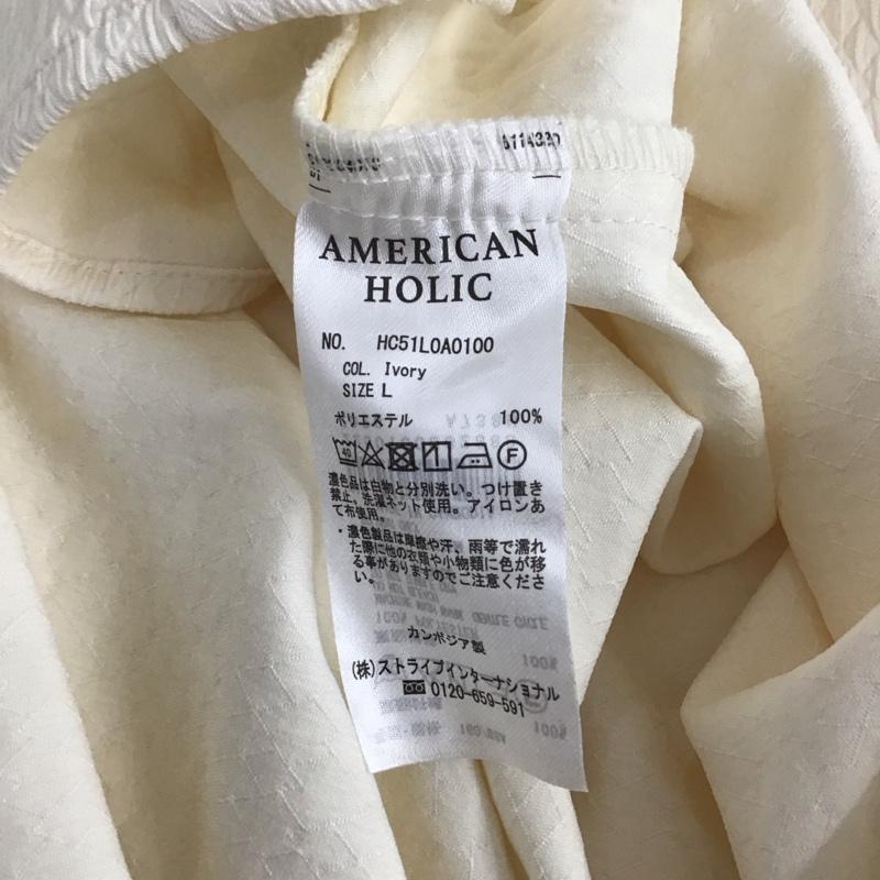 アメリカンホリック AMERICAN HOLIC シャツ、ブラウス 長袖 HC51L0A0100 ラグランジャガードロングブラウス L 無地 アイボリー / アイボリー /  レディース USED 古着 中古 10130985