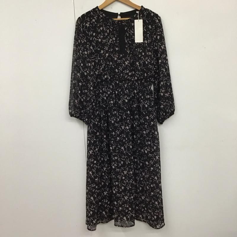 エニィスィス any SiS ワンピース ロングスカート 4 総柄 X 花柄 黒 / ブラック /  レディース USED 古着 中古 10120155