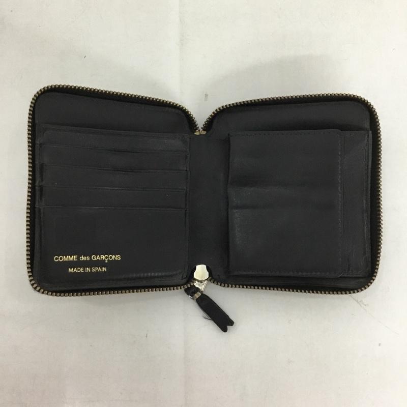 コムデギャルソン COMME des GARCONS 財布 二つ折り ラウンドファスナー ロゴ、文字 黒 / ブラック /  メンズ USED 古着 中古 10130243