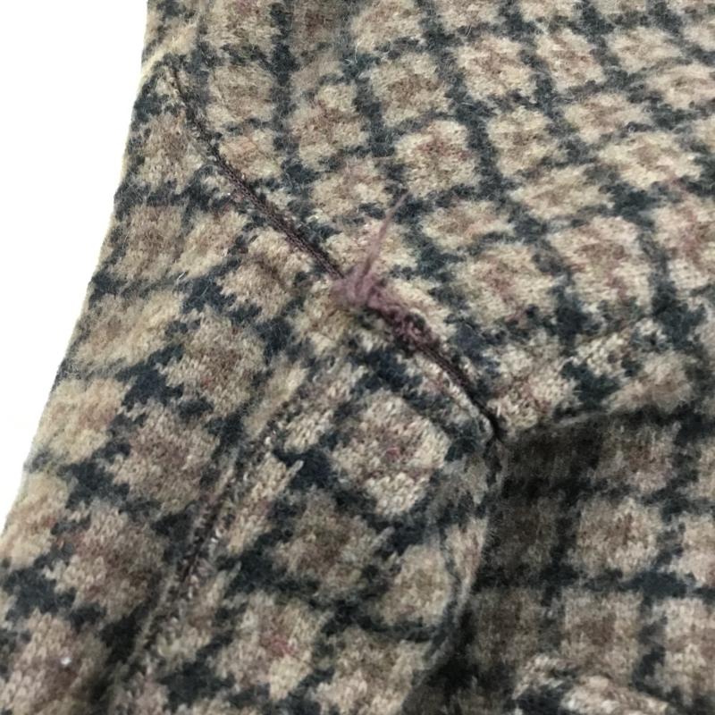 ヨーク YOKE コート コート一般 19AW DOUBLE JQUARD KNIT BAL COLLAR COAT S チェック 黒 / ブラック / X 茶 / ブラウン / X ダークブラウン / ダークブラウン /  メンズ USED 古着 中古 10123104