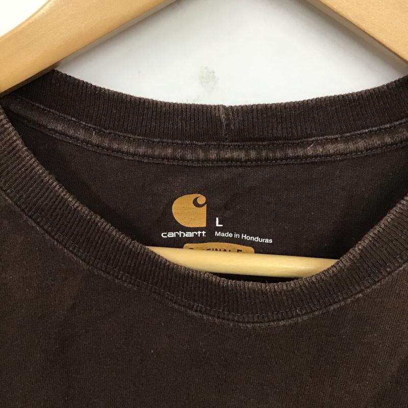 カーハート Carhartt Tシャツ 半袖 L 無地 茶 / ブラウン /  メンズ USED 古着 中古 10128515