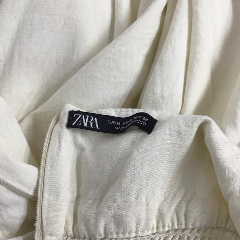 ザラ ZARA ワンピース ロングスカート 2550 063 712 シャーリングワンピース キャミワンピース M 無地 アイボリー / アイボリー /  レディース USED 古着 中古 10142248