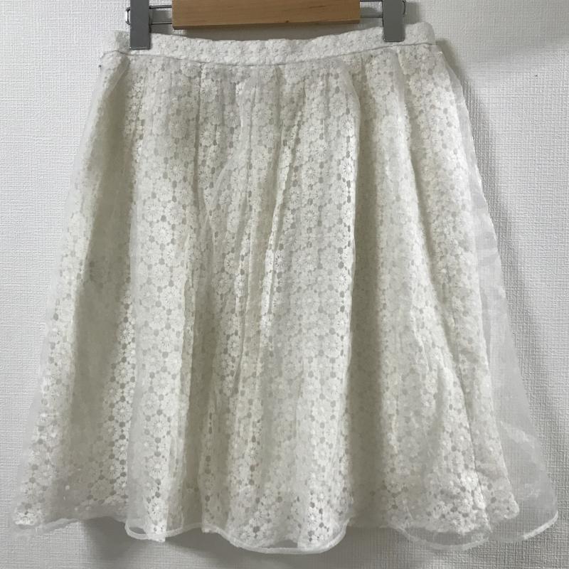 アナイ ANAYI スカート ひざ丈スカート M 花柄 白 / ホワイト /  レディース USED 古着 中古 10034834