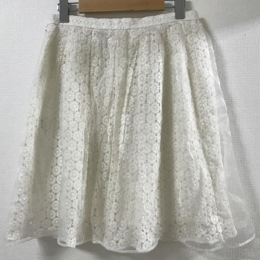 アナイ ANAYI スカート ひざ丈スカート M 花柄 白 / ホワイト /  レディース USED 古着 中古 10034834
