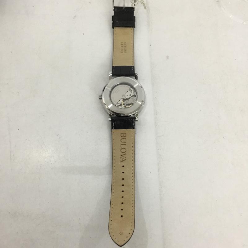 ブローバ BULOVA 腕時計 アナログ（自動巻き） 96C131 レザーベルト 箱有 ロゴ、文字 黒 / ブラック /  メンズ USED 古着 中古 10133878