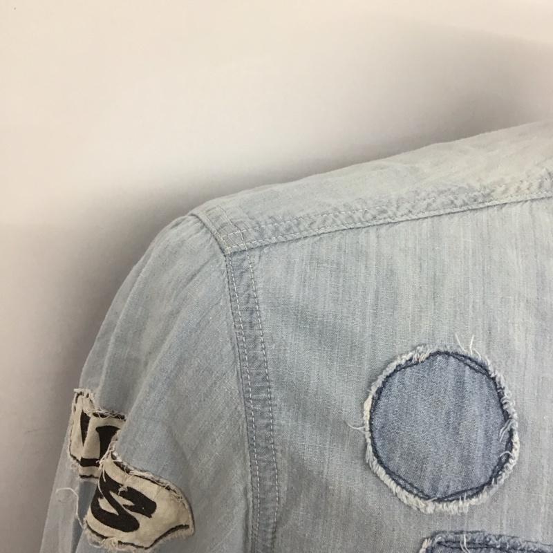 リーバイス Levi s シャツ、ブラウス 長袖 長袖シャツ カラーシャツ ポケットシャツ 長袖カットソー デニムシャツ M ロゴ、文字 インディゴ / インディゴ /  メンズ USED 古着 中古 10124101