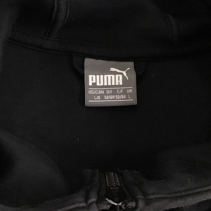 プーマ PUMA パーカー 長袖 762243-02 スウェットフーディー ジップアップパーカー L ロゴ、文字 黒 / ブラック /  メンズ USED 古着 中古 10122788