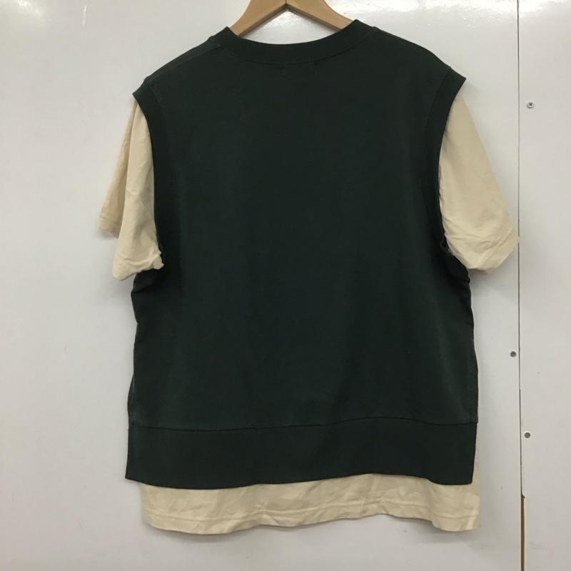 サマンサモスモス Samansa Mos2 Tシャツ 半袖 FREE ロゴ、文字 ベージュ / ベージュ / X 緑 / グリーン /  レディース USED 古着 中古 10133864