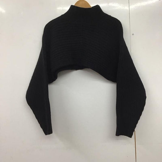 スライ SLY ニット、セーター 長袖 030dam70-6220 ハイネッククロップド丈ニット リブショート丈レイヤード FREE 無地 黒 / ブラック /  レディース USED 古着 中古 10144209