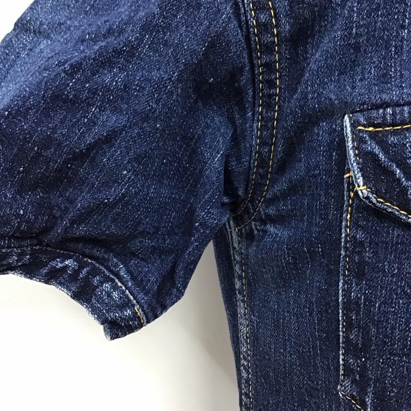 フラットヘッド The Flat Head シャツ、ブラウス 半袖 半袖シャツ デニムシャツ カジュアルシャツ 40 ロゴ、文字 インディゴ / インディゴ /  メンズ USED 古着 中古 10114188