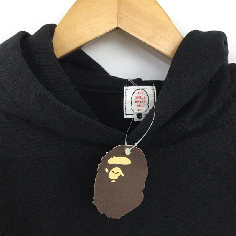 アベイシングエイプ A BATHING APE パーカー 長袖 長袖パーカー プルオーバーパーカー スウェット M ロゴ、文字 黒 / ブラック /  メンズ USED 古着 中古 10145558