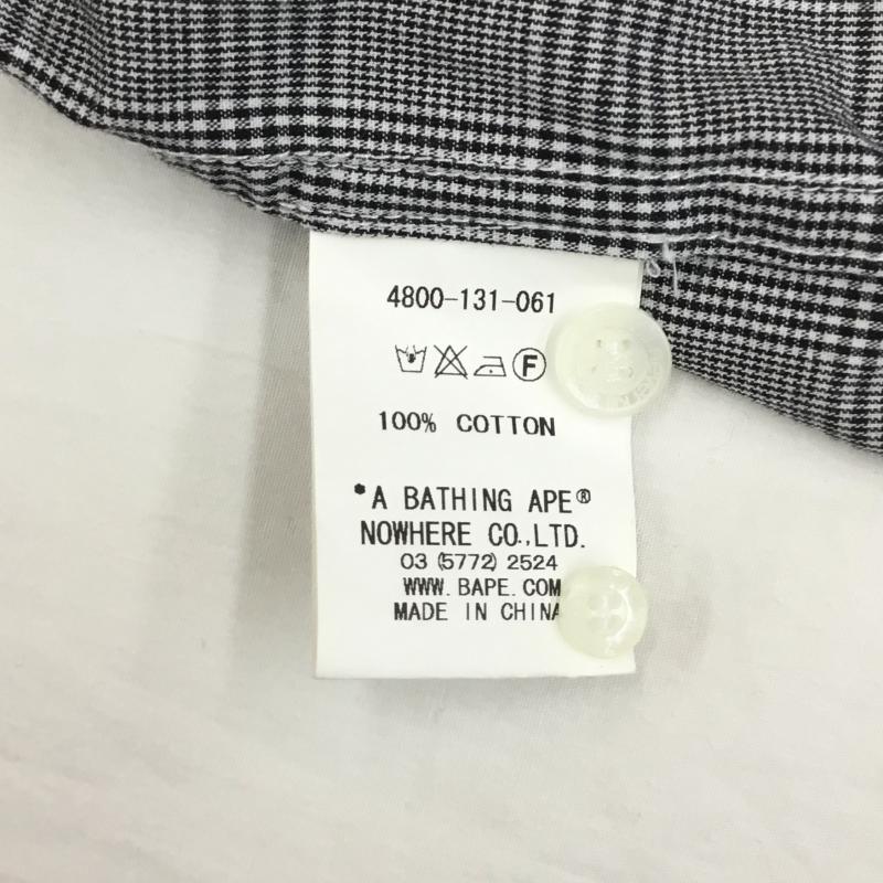 アベイシングエイプ A BATHING APE シャツ、ブラウス 半袖 A BATHING APE 半袖シャツ　4800-131-061 S チェック 白 / ホワイト / X 黒 / ブラック /  メンズ USED 古着 中古 10127622
