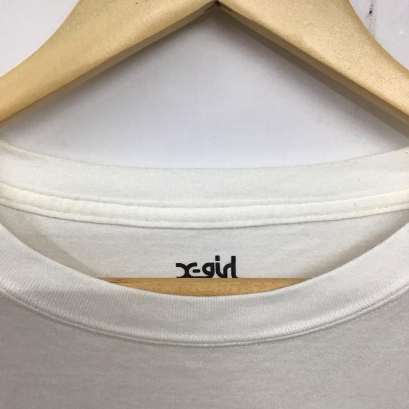 エックスガール X-girl Tシャツ 半袖 105202011002 GRADATION FACE S/S TEE グラデーション フェイス XL プリント 白 / ホワイト /  レディース USED 古着 中古 10137267