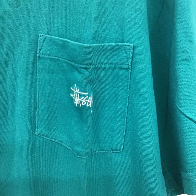 ステューシー STUSSY Tシャツ 半袖 半袖カットソー プリントTシャツ クルーネックカットソー L ロゴ、文字 青 / ブルー /  メンズ USED 古着 中古 10140312