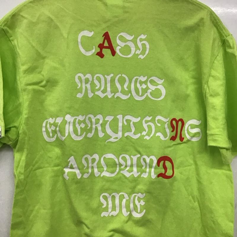 アンドサンズ ANDSUNS Tシャツ 半袖 半袖カットソー プリントTシャツ クルーネックカットソー L プリント 黄緑 / イエローグリーン /  メンズ USED 古着 中古 10149931