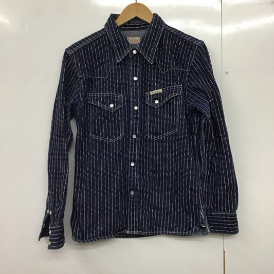 フラットヘッド The Flat Head シャツ、ブラウス 長袖 f-ds101 ウォバッシュウエスタンシャツ 長袖デニムシャツ 38 ストライプ インディゴ / インディゴ /  メンズ USED 古着 中古 10141808