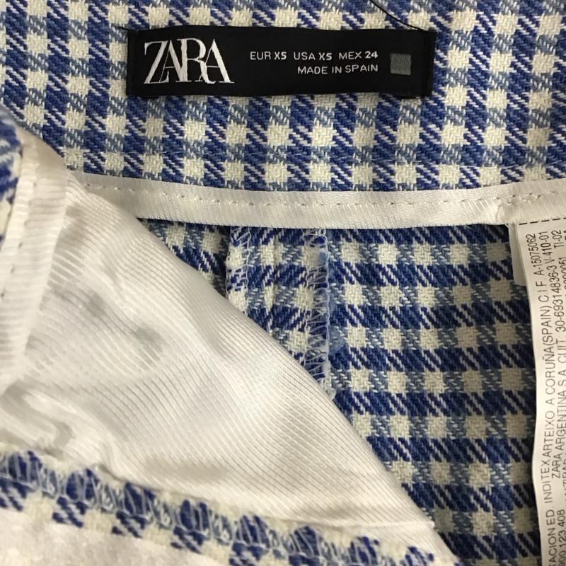 ザラ ZARA パンツ ショートパンツ 2059 362 044 XS チェック 白 / ホワイト / X 青 / ブルー / X 水色 / ライトブルー /  レディース USED 古着 中古 10129203