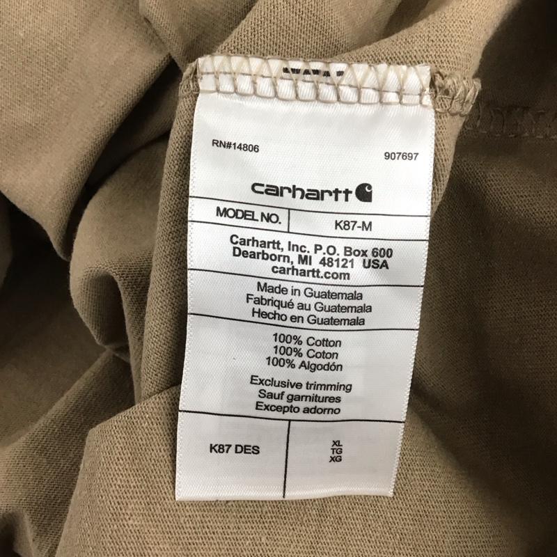 カーハート Carhartt Tシャツ 半袖 半袖カットソー プリントTシャツ クルーネックカットソー XL ロゴ、文字 ベージュ / ベージュ /  メンズ USED 古着 中古 10149280