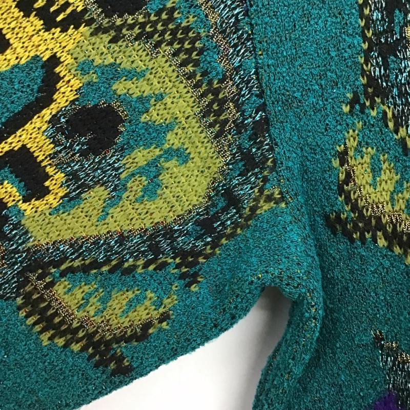 フィッチェ FICCE ニット、セーター 長袖 長袖ニットカットソー クルーネック セーター プリント マルチカラー / マルチカラー /  メンズ USED 古着 中古 10146841