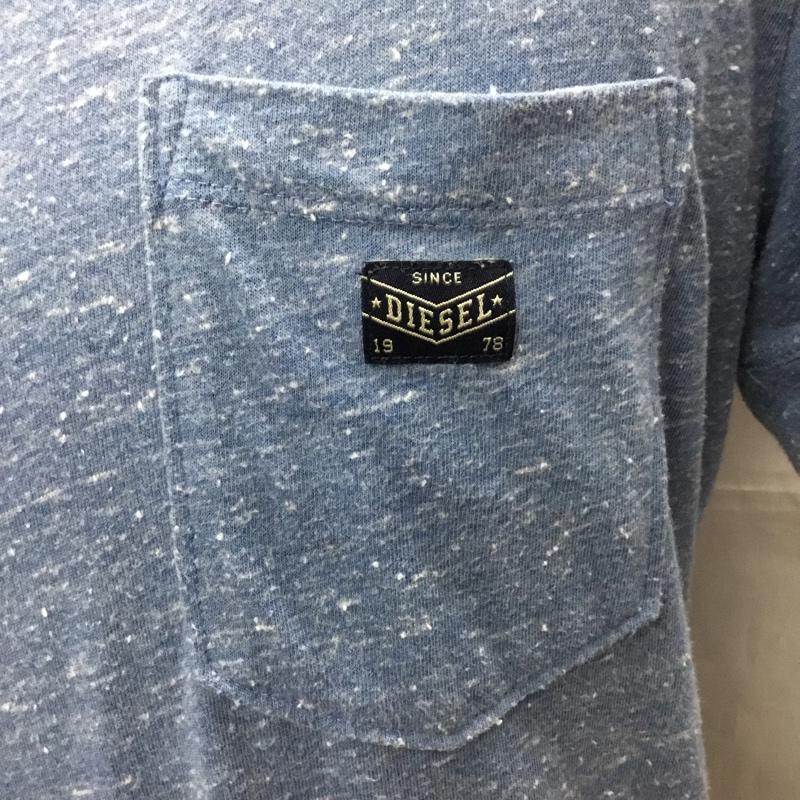 ディーゼル DIESEL Tシャツ 半袖 半袖カットソー プリントTシャツ クルーネックカットソー XS ロゴ、文字 青 / ブルー /  メンズ USED 古着 中古 10114600