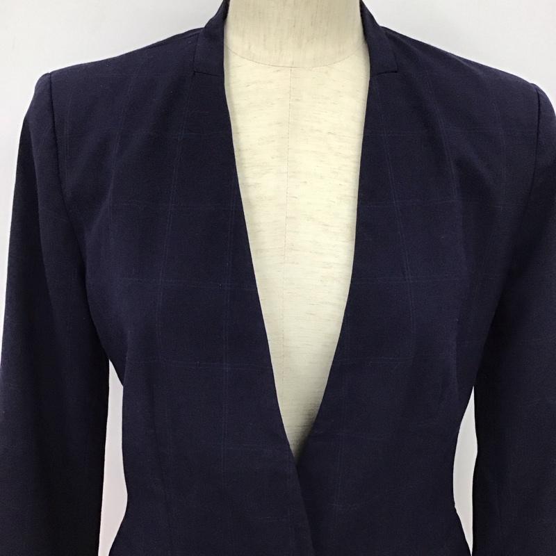 ザラ ZARA セットアップ セットアップ セットアップ 長袖ジャケット スラックスパンツ 2点セット 36 総柄 紺 / ネイビー /  レディース USED 古着 中古 10149346