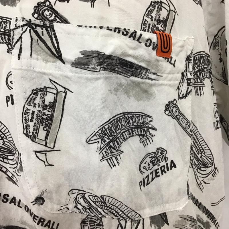 ユニバーサルオーバーオール UNIVERSAL OVERALL シャツ、ブラウス 半袖 U813168-A 胸ポケット L 総柄 白 / ホワイト /  メンズ USED 古着 中古 10116812