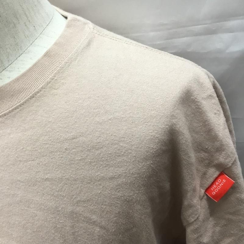 ヘッドグーニー HEADGOONIE Tシャツ 半袖 半袖カットソー プリントTシャツ クルーネックカットソー XL プリント 桃 / ピンク /  メンズ USED 古着 中古 10119412