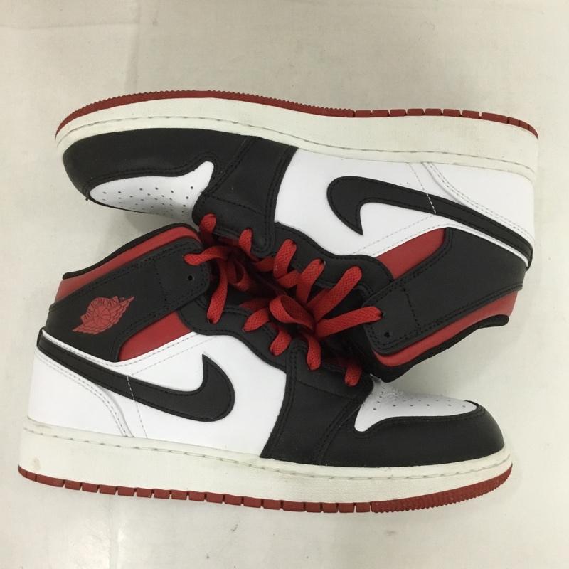 ナイキ NIKE スニーカー スニーカー DQ8423-106 JORDAN BRAND AIR JORDAN 1 MID 24.5cm 24.5cm ロゴ、文字 白 / ホワイト / X 黒 / ブラック / X 赤 / レッド /  レディース USED 古着 中古 10132017