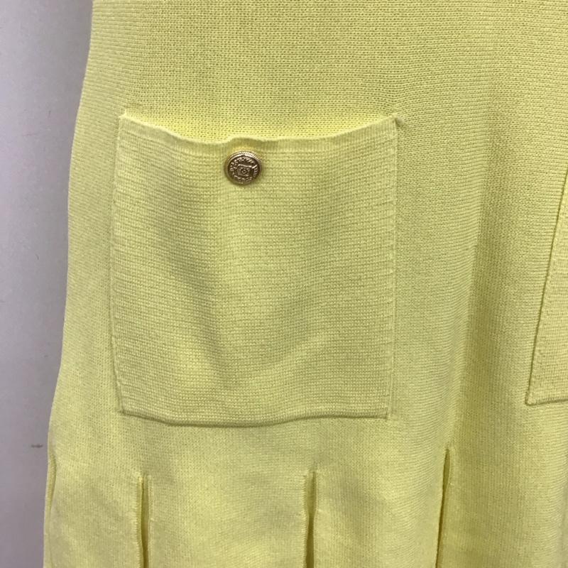 ザラ ZARA ワンピース ひざ丈スカート 3859 025 300 ボックススカート タグ付き M 無地 黄 / イエロー /  レディース USED 古着 中古 10117706