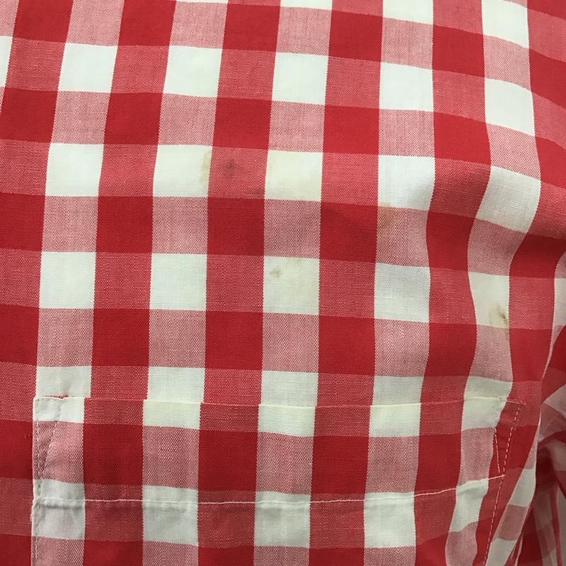 クリームソーダ CREAMSODA シャツ、ブラウス 半袖 ボタンダウン 胸ポケット チェック 白 / ホワイト / X 赤 / レッド /  メンズ USED 古着 中古 10113080