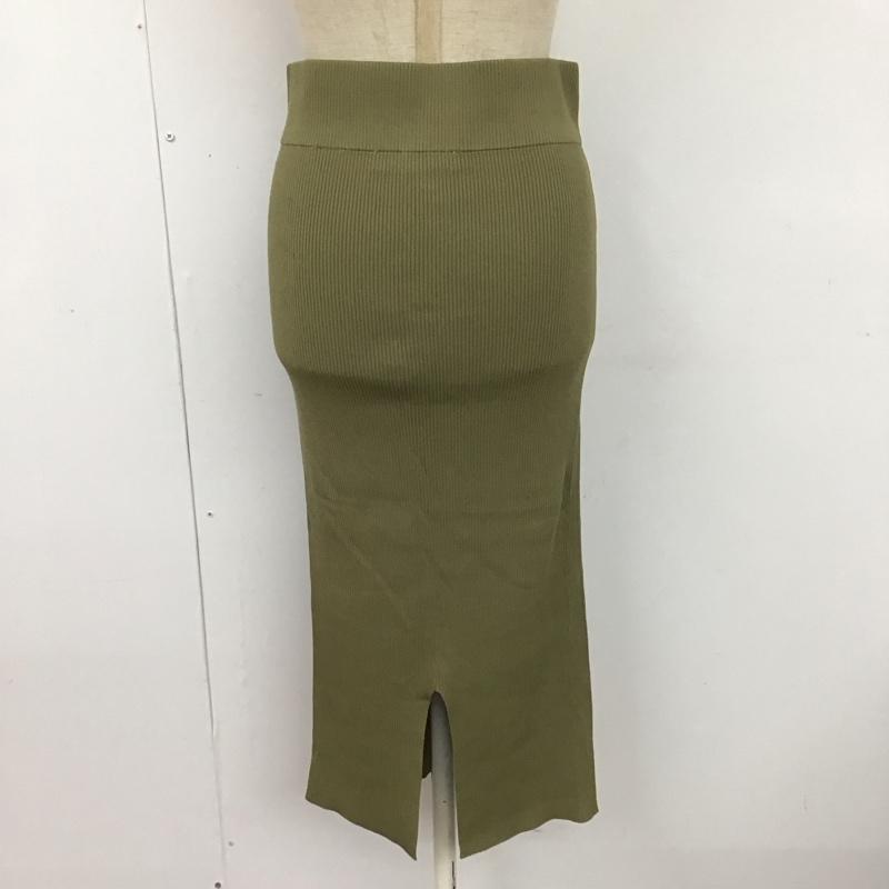 ザラ ZARA スカート ロングスカート リブニットスカート ロングスカート バックスリットスカート S 無地 カーキ / カーキ /  レディース USED 古着 中古 10110459