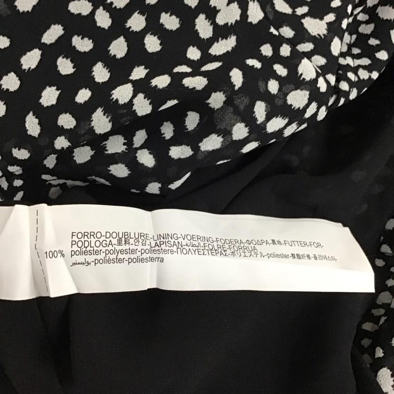 ザラ ZARA ワンピース ひざ丈スカート 4786 271 084 長袖 XS 総柄 黒 / ブラック /  レディース USED 古着 中古 10116181