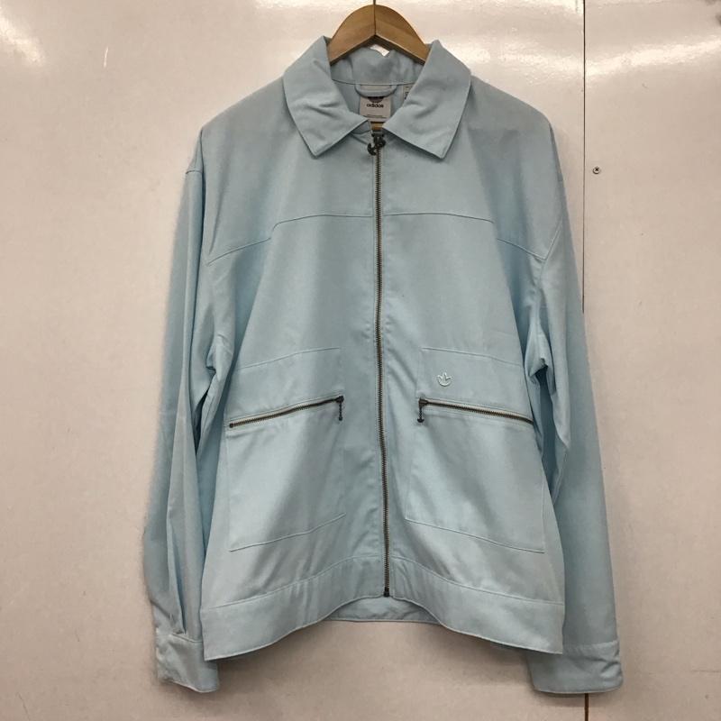 アディダス adidas ジャケット、上着 ジャケット、ブレザー hk2918 ジップアップジャケット アウター XL 無地 水色 / ライトブルー /  メンズ USED 古着 中古 10143149