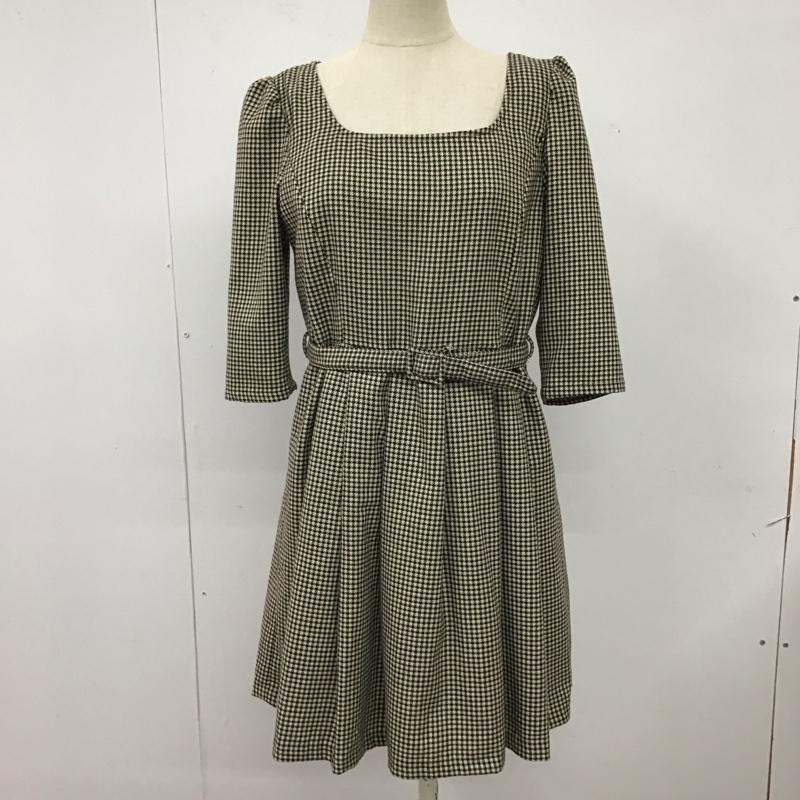 ダズリン dazzlin ワンピース ミニスカート 021330302602 ひざ丈スカート フレアスカート M 千鳥格子 茶 / ブラウン /  レディース USED 古着 中古 10114950