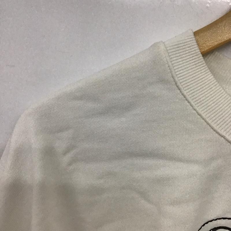 オーワイ OY トレーナー 長袖 長袖トレーナー スウェット クルーネック プルオーバー プリント X 刺繍 白 / ホワイト /  メンズ USED 古着 中古 10144600
