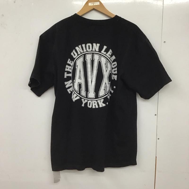 アヴィレックス AVIREX Tシャツ 半袖 半袖カットソー プリントTシャツ クルーネックカットソー XL ロゴ、文字 黒 / ブラック /  メンズ USED 古着 中古 10128669