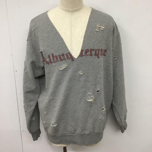 フリークスストア FREAK S STORE トレーナー 長袖 231-1274 ヘビーウェイト ダメージ加工 スキッパースウェット M プリント X ロゴ、文字 灰 / グレー /  メンズ USED 古着 中古 10119746